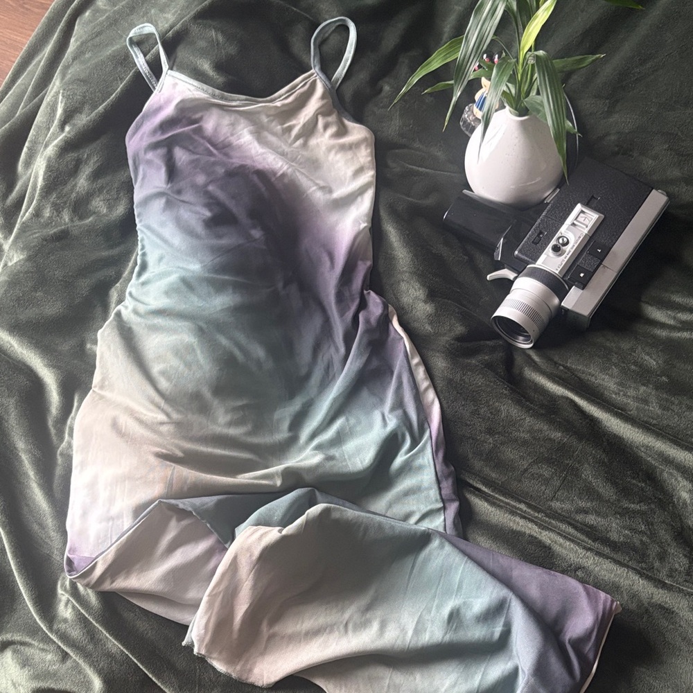 Slip Dress in Pastel Ombre green🥀 size extra small